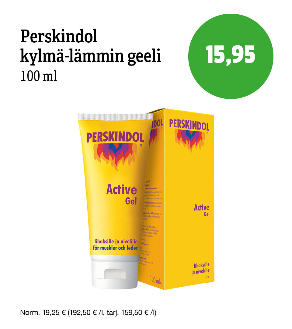 Perskindol Active Gel -kylmä-lämmingeeli tarjouksessa
