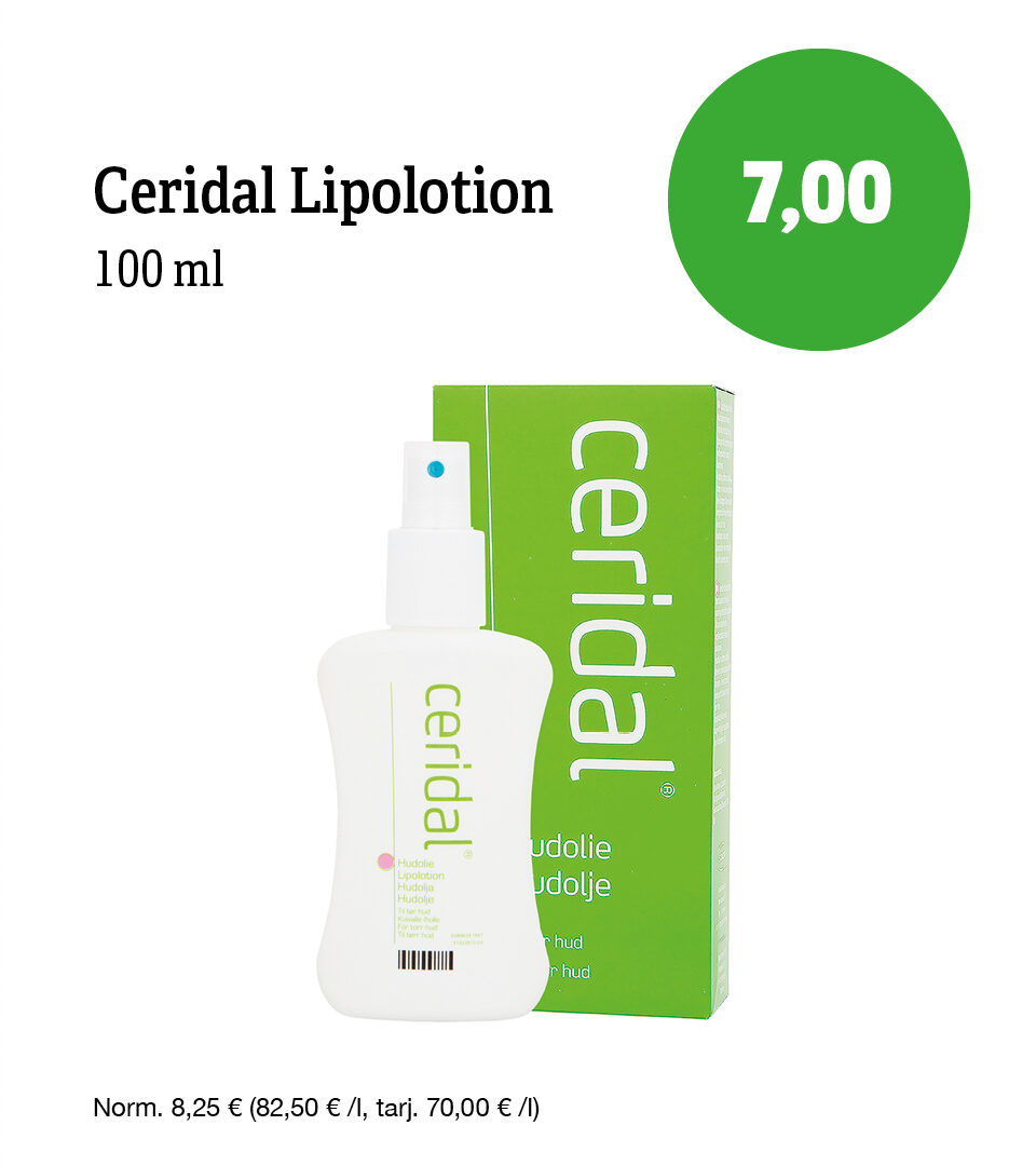 Ceridal Lipolotion -huulivoide tarjouksessa